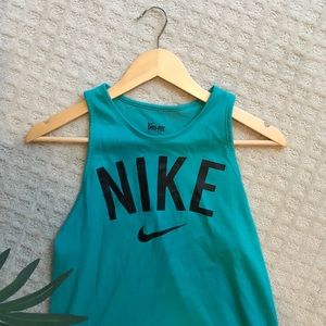 Teal Blue Nike Tank Top with logo (Small)